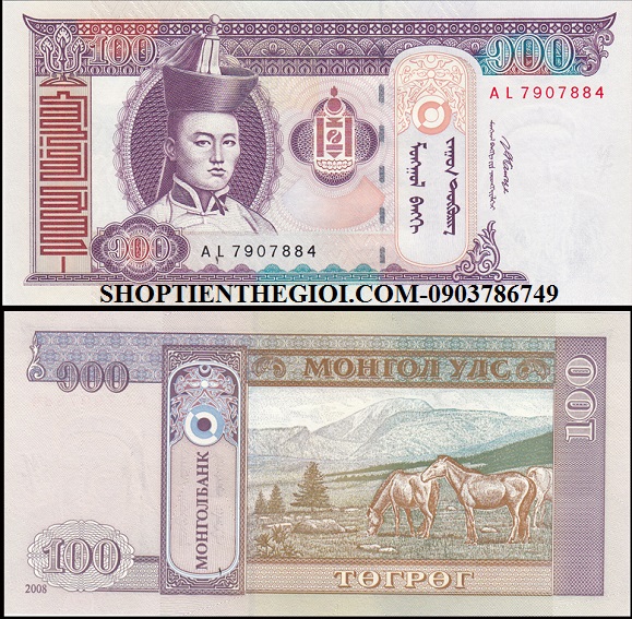 Mông Cổ 100 Tugrik 2008 UNC