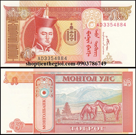Mông Cổ 5 Tugrik 2008 UNC