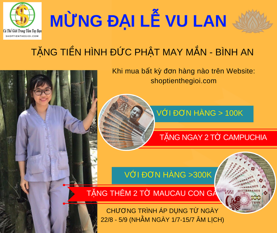 MỪNG ĐẠI LỄ VU LAN BÁO HIẾU - TẶNG NGAY TIỀN HÌNH ĐỨC PHẬT MAY MẮN BÌNH AN