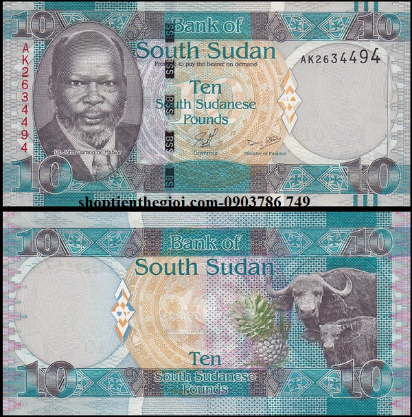 Nam Sudan 10 Pound 2015 UNC