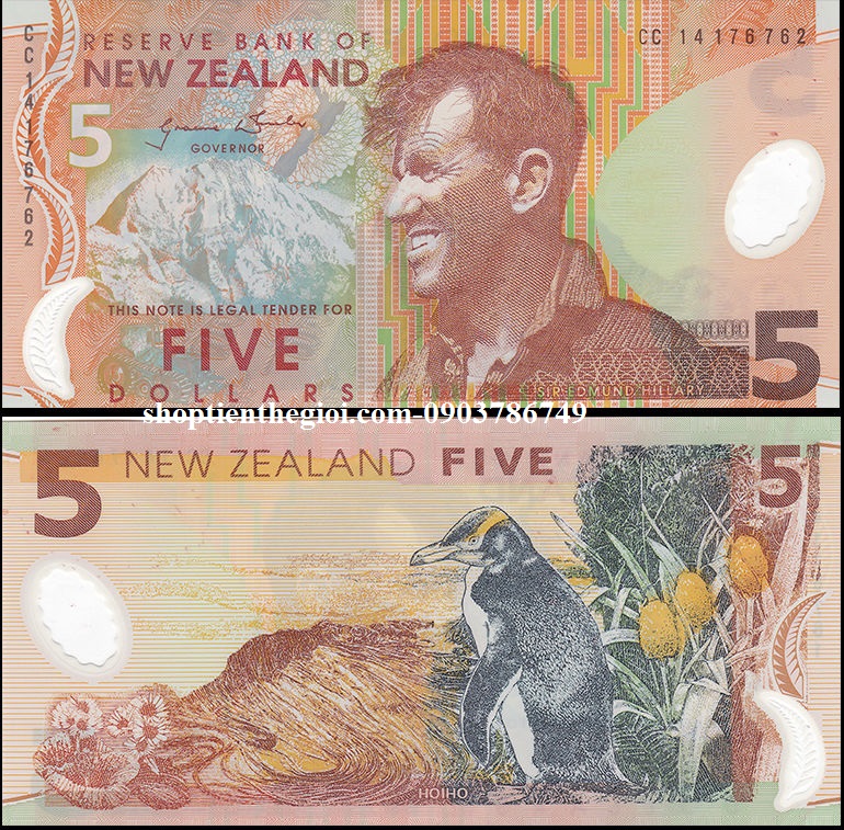 New Zealand 5 dollars 2015 UNC polyme - TT000630