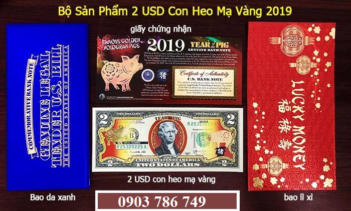 Những bí mật lì xì độc đáo Tiền 2 USD in hình con heo 2019