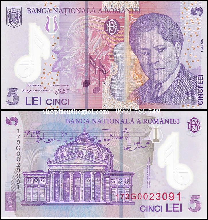 Romania 5 Lei 2005 Polyme