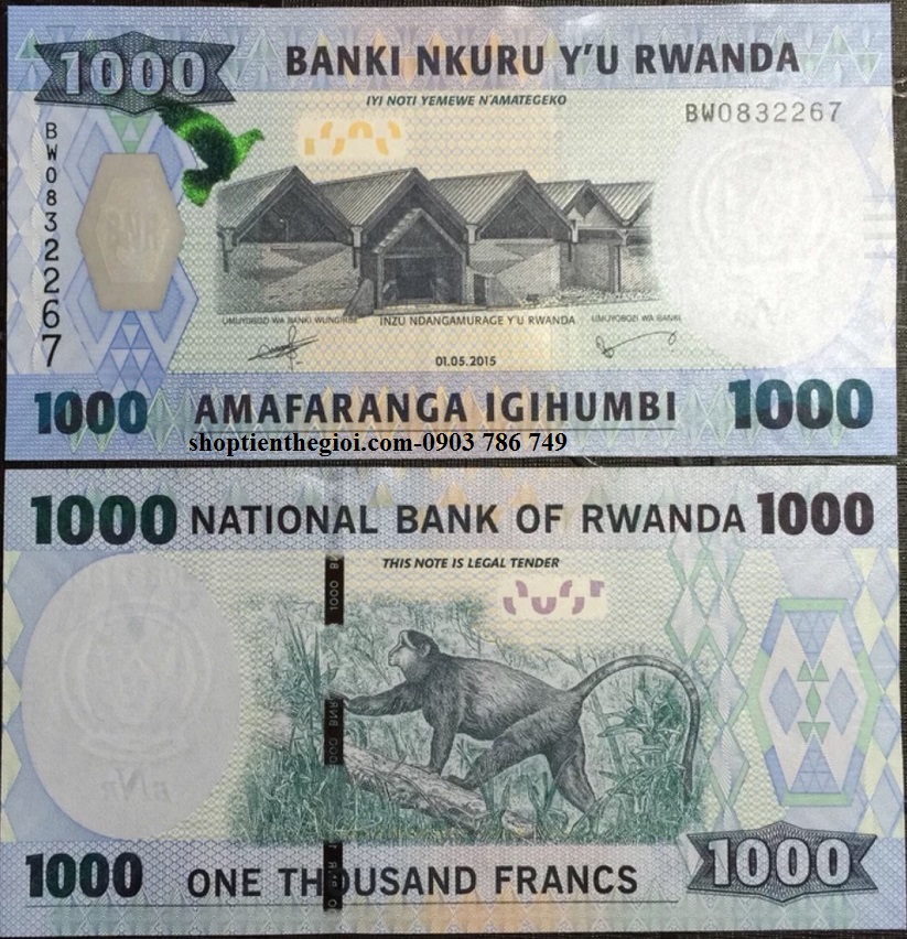 Rwanda 1000 Francs 2015 UNC