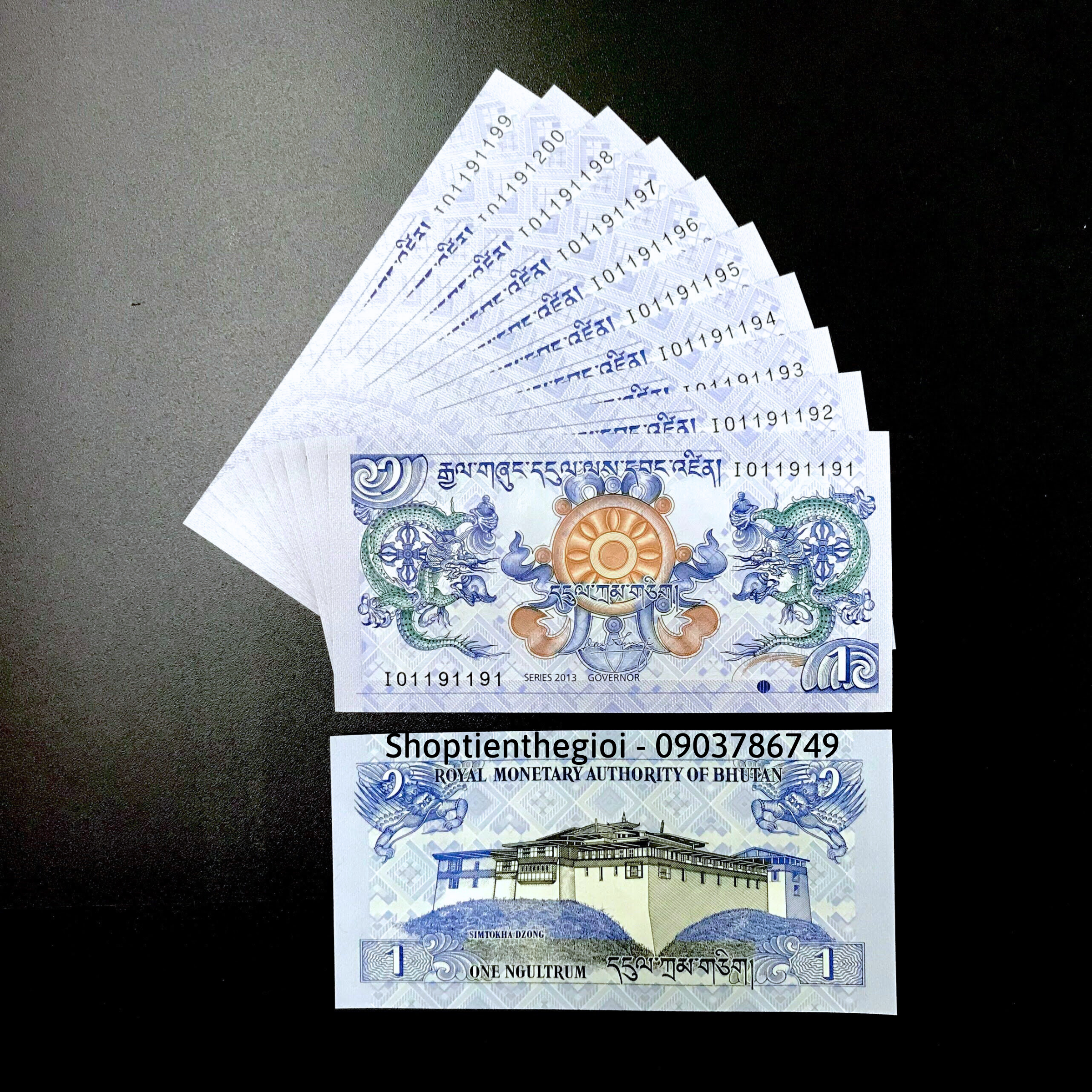 Sỉ 10 Tờ Bhutan 1 Ngultrum 2013 UNC - TT000265