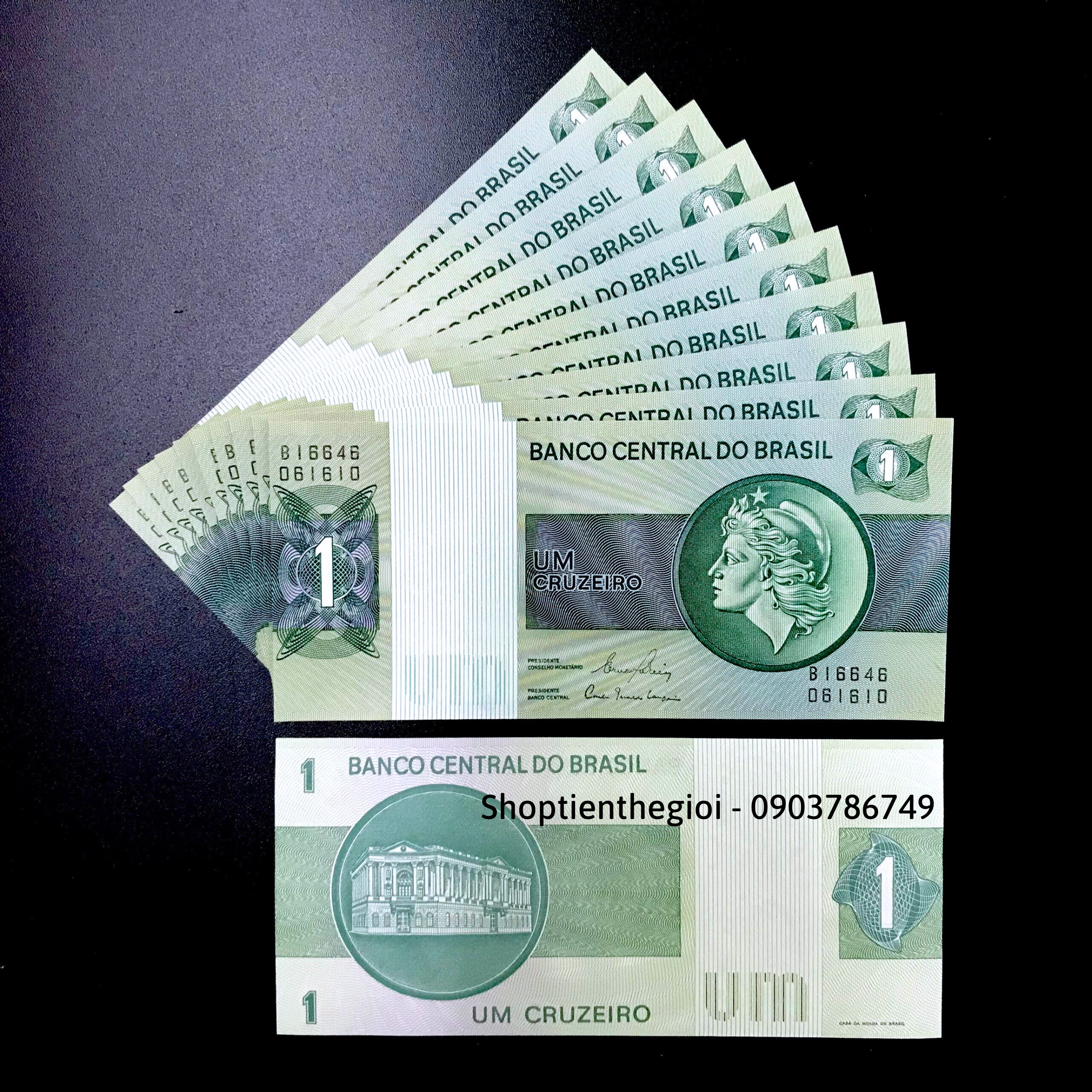 Sỉ 10 Tờ Brazil 1 Cruzeiro 1980 UNC - TT000506