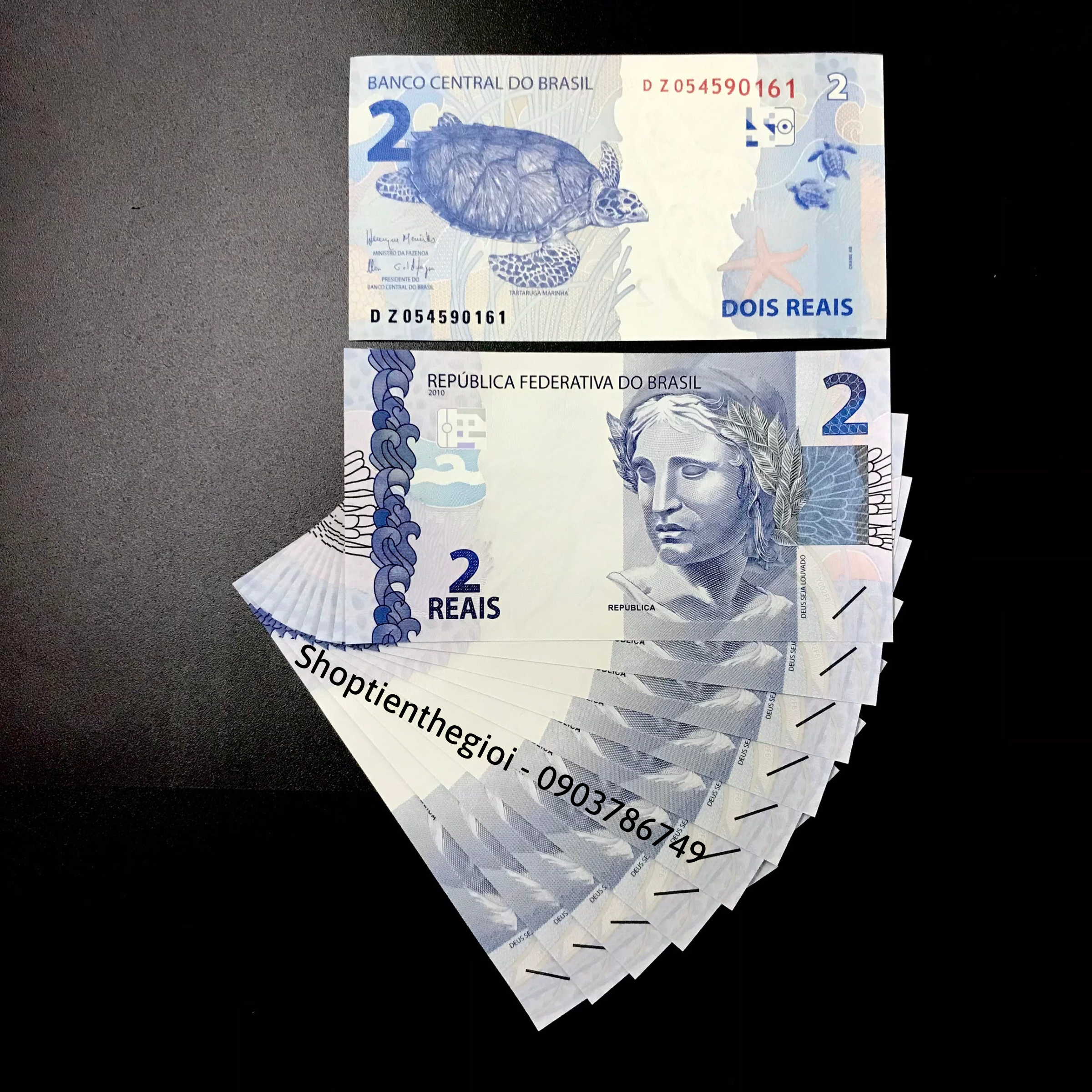 Sỉ 10 Tờ Brazil 2 Reals 2010 UNC - TT000502