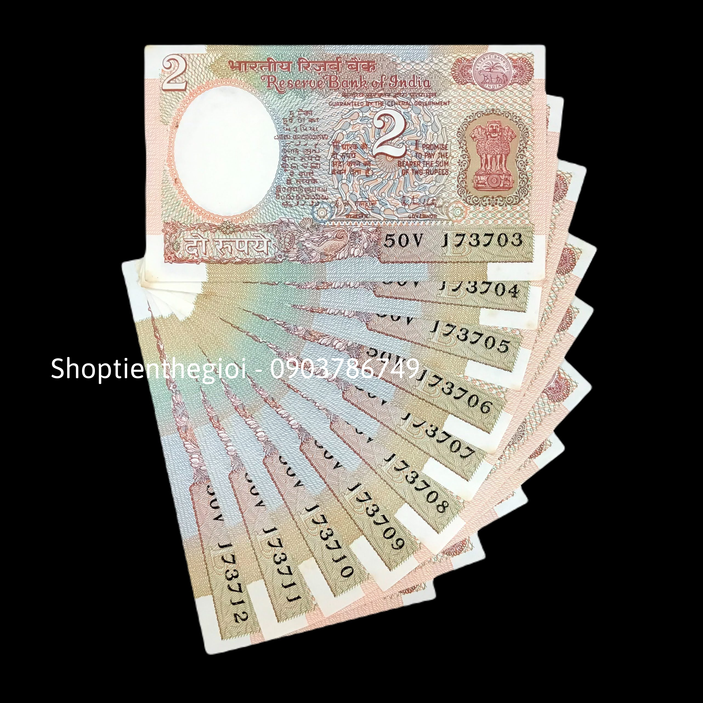 Sỉ 10 Tờ India - Ấn Độ 2 Rupee 1976 AUNC - SP001613