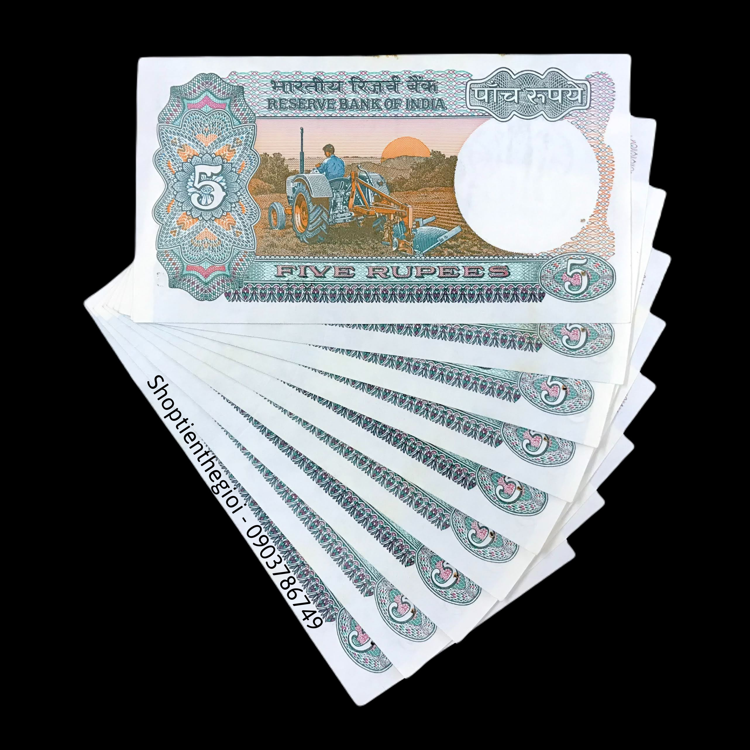 Sỉ 10 Tờ India - Ấn Độ 5 Rupee 1975 AUNc - SP001609