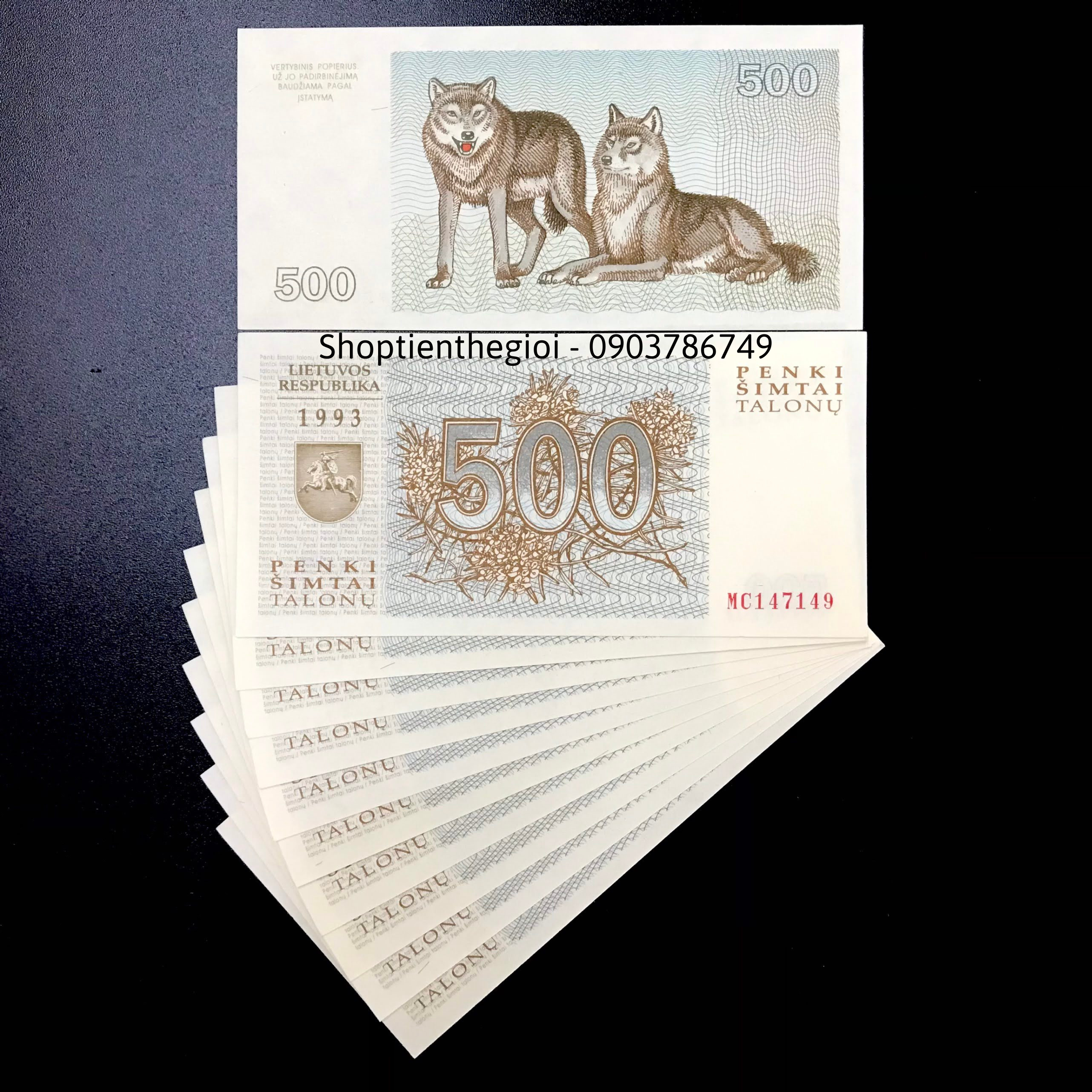 Sỉ 10 Tờ Lithuania 500 Talonu 1993 UNC - TT000744