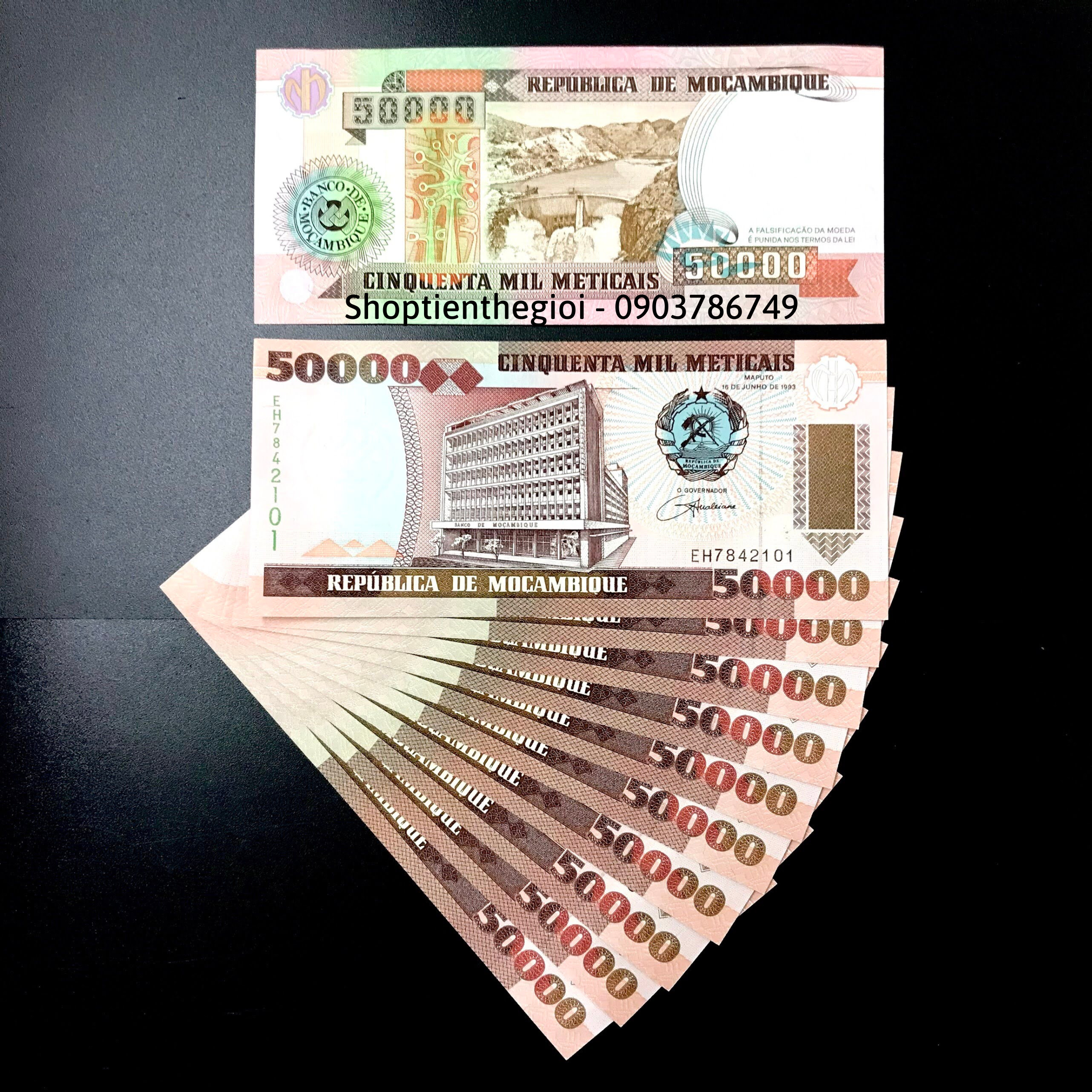 Sỉ 10 Tờ Mozambique 50000 Meticais 1993 UNC - TT000402