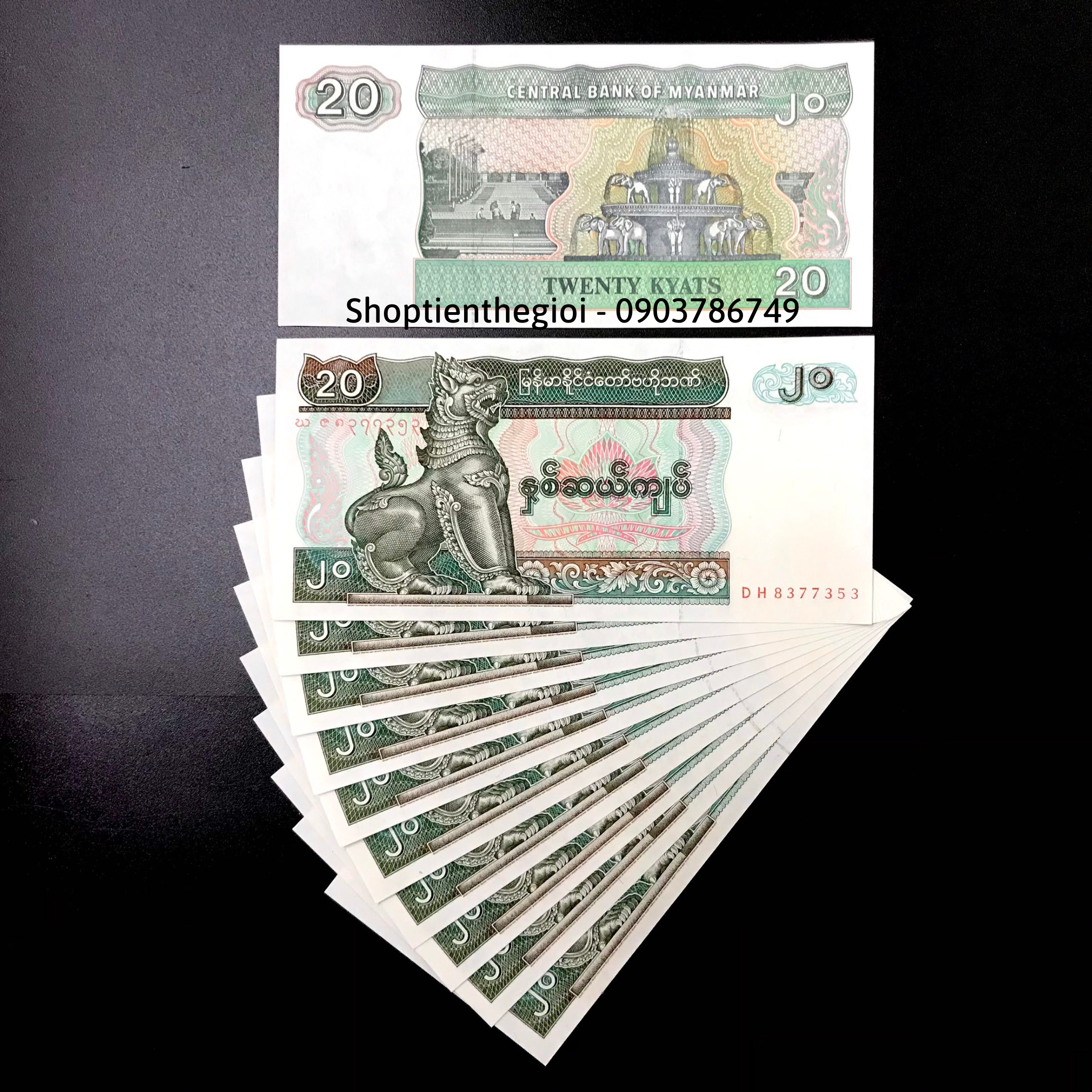 Sỉ 10 Tờ Myanmar 20 Kyats 1996 UNC - TT000136