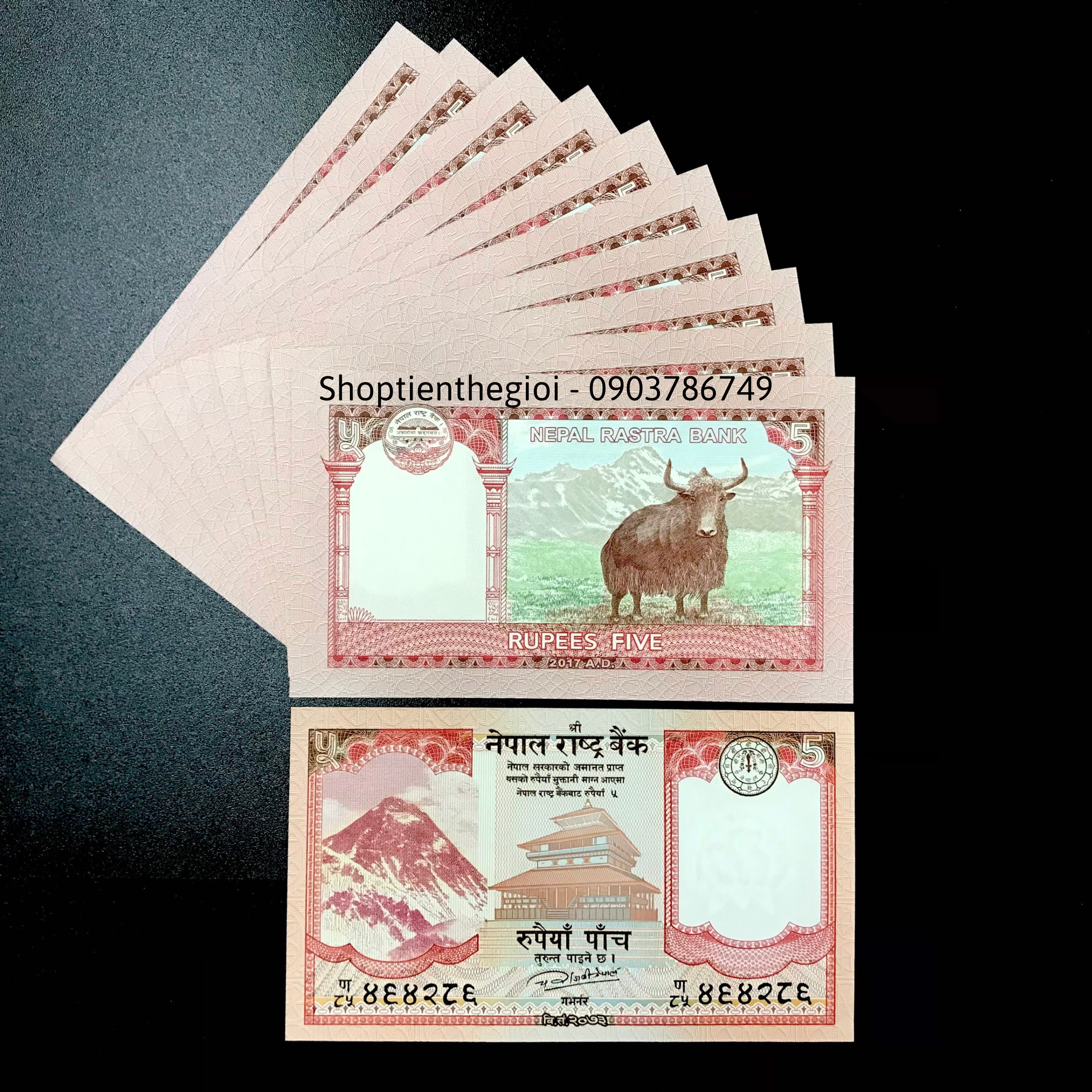 Sỉ 10 Tờ Nepal 5 Rupees 2017 UNC - TT000128
