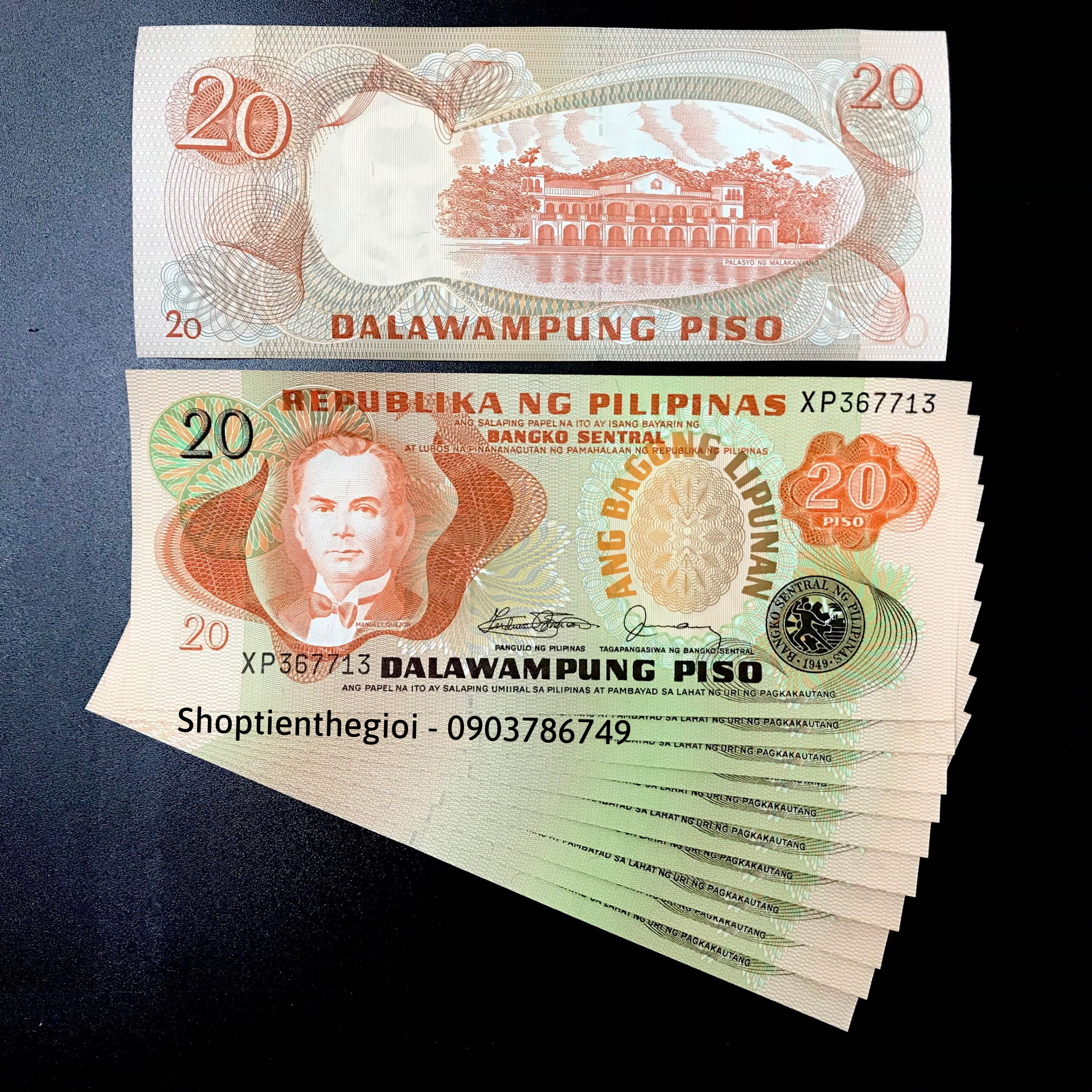 Sỉ 10 Tờ Philippines 20 Piso 1969 UNC - TT000115