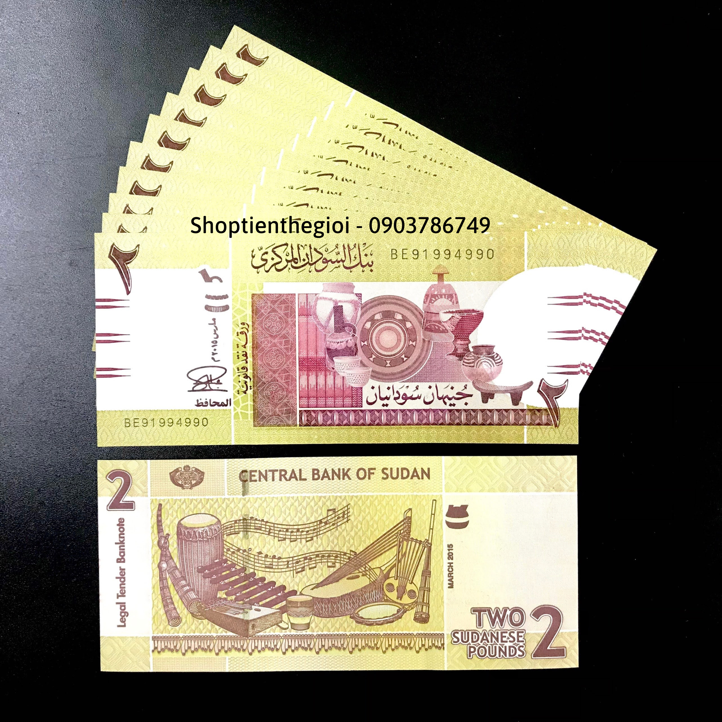 Sỉ 10 Tờ Sudan 2 Pound 2011 UNC - TT000448