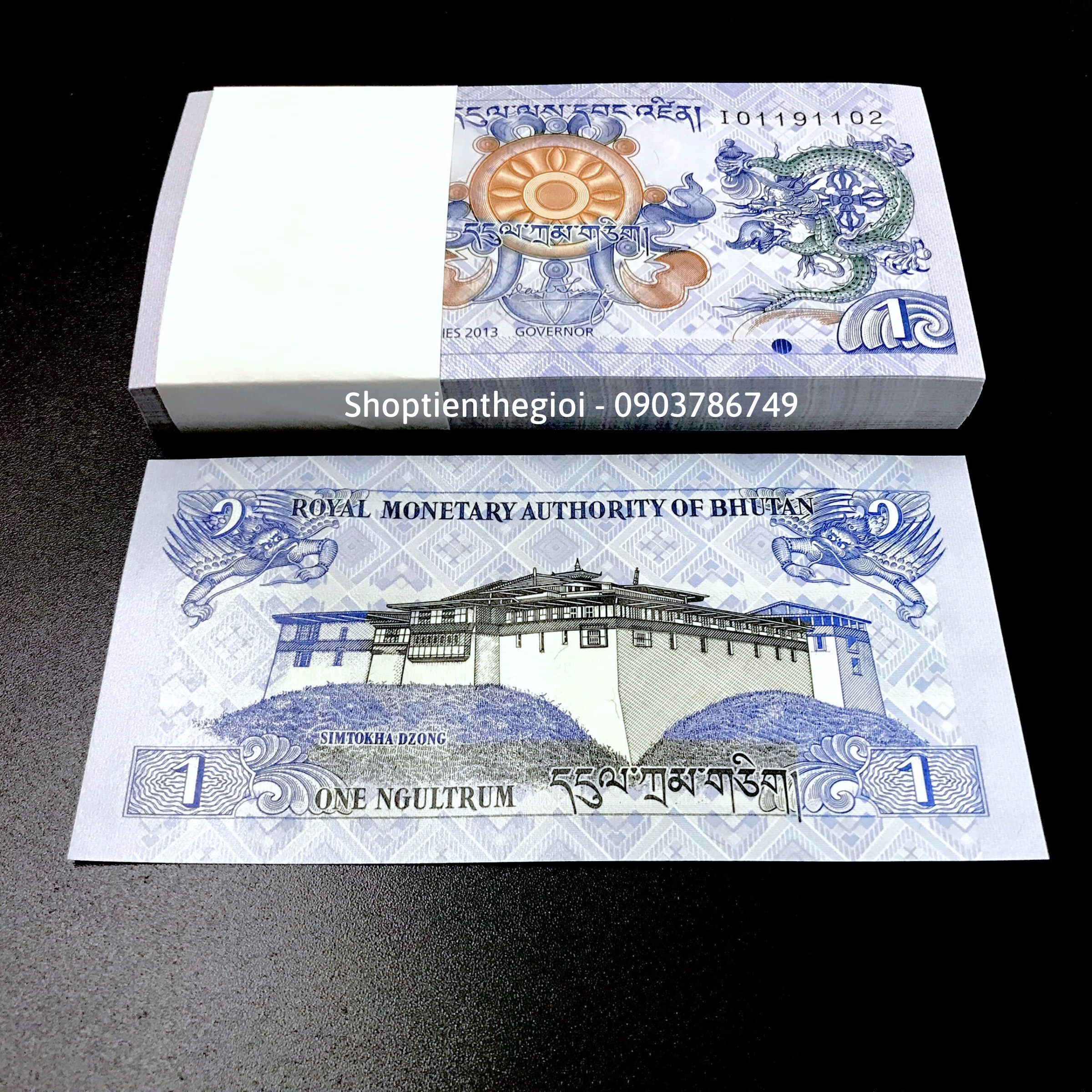 Sỉ 100 Tờ Bhutan 1 Ngultrum 2013 UNC - TT000265