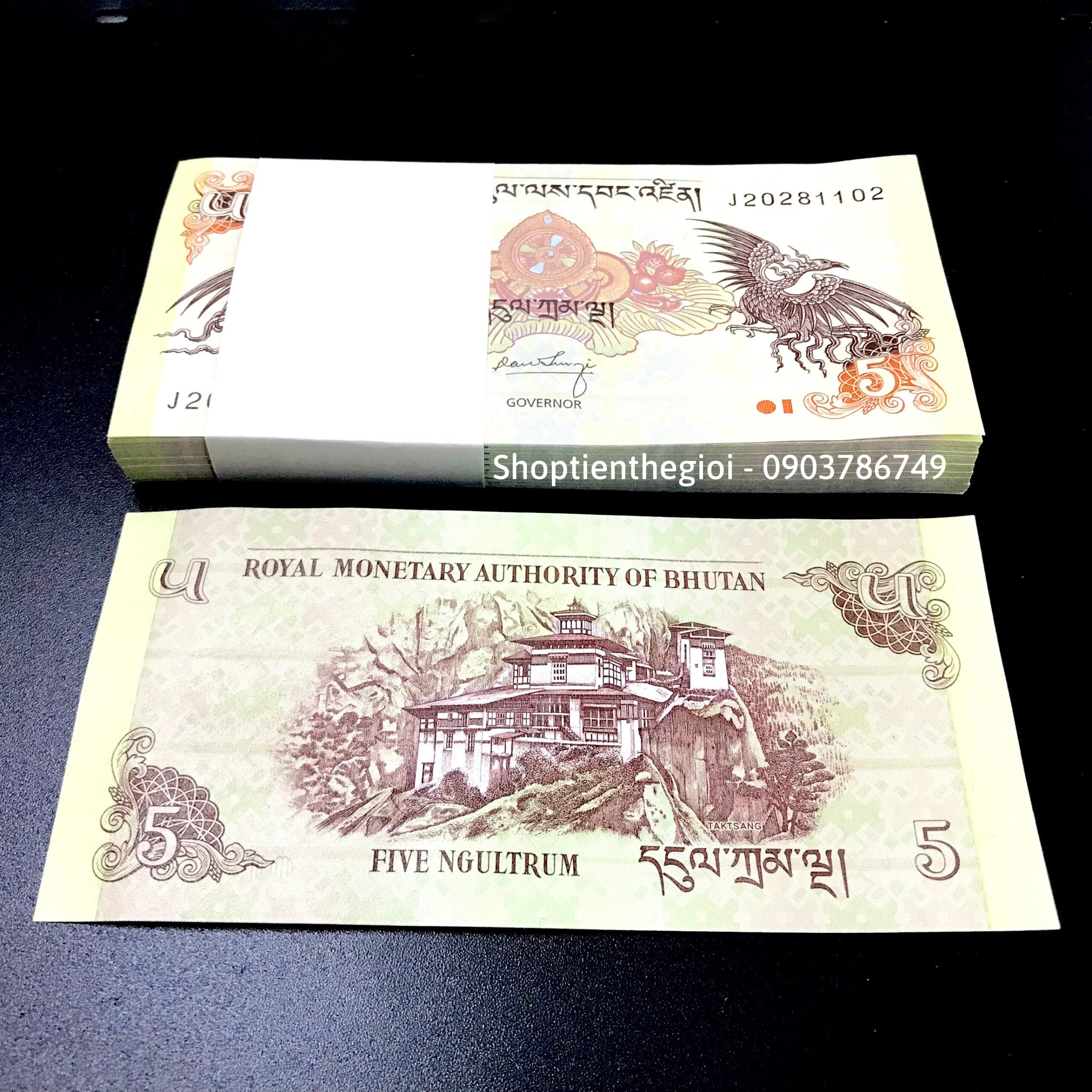 Sỉ 100 Tờ Bhutan 5 Ngultrum 2011 UNC - TT000266