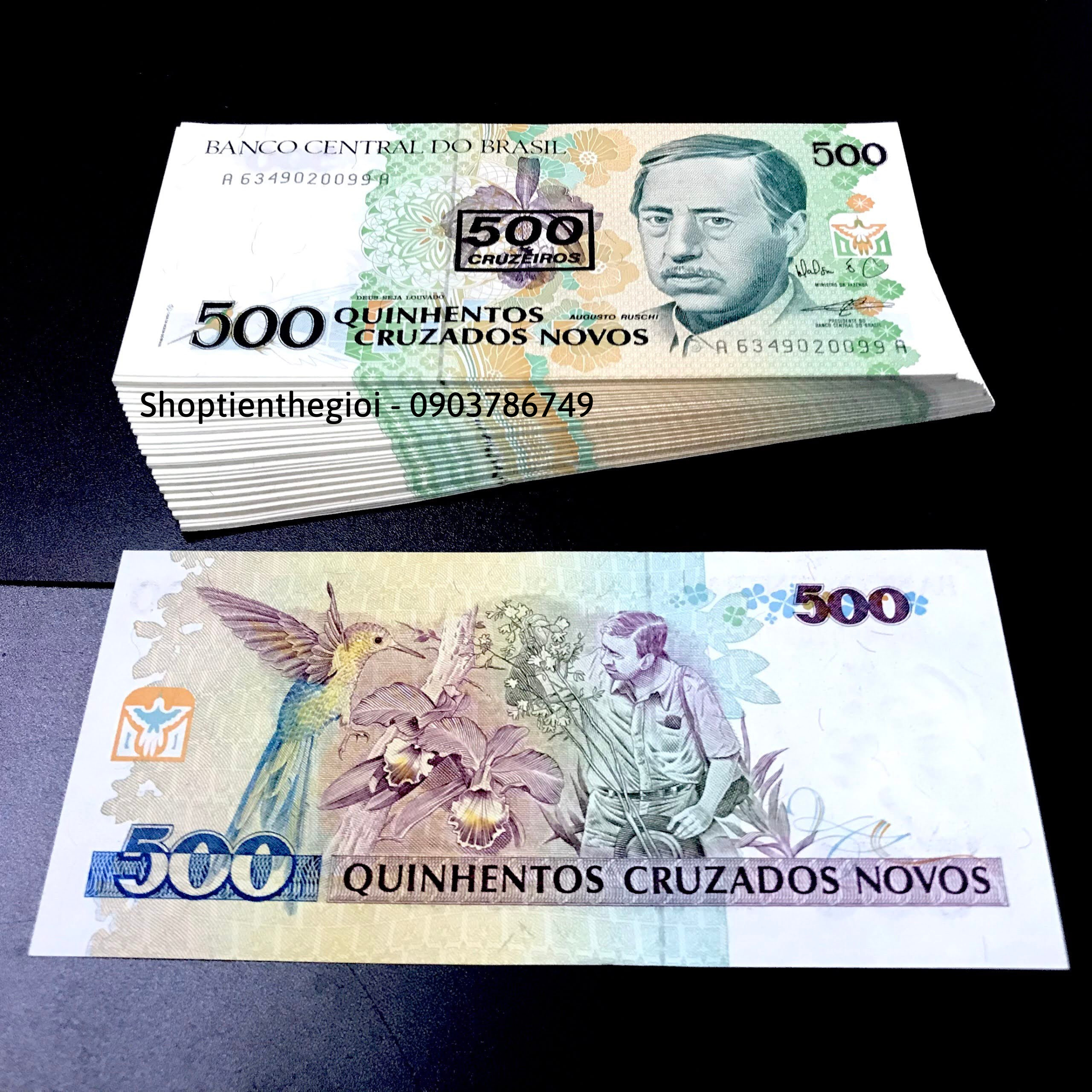 Sỉ 100 Tờ Brazil 500 Cruzados 1990 UNC - SP001693