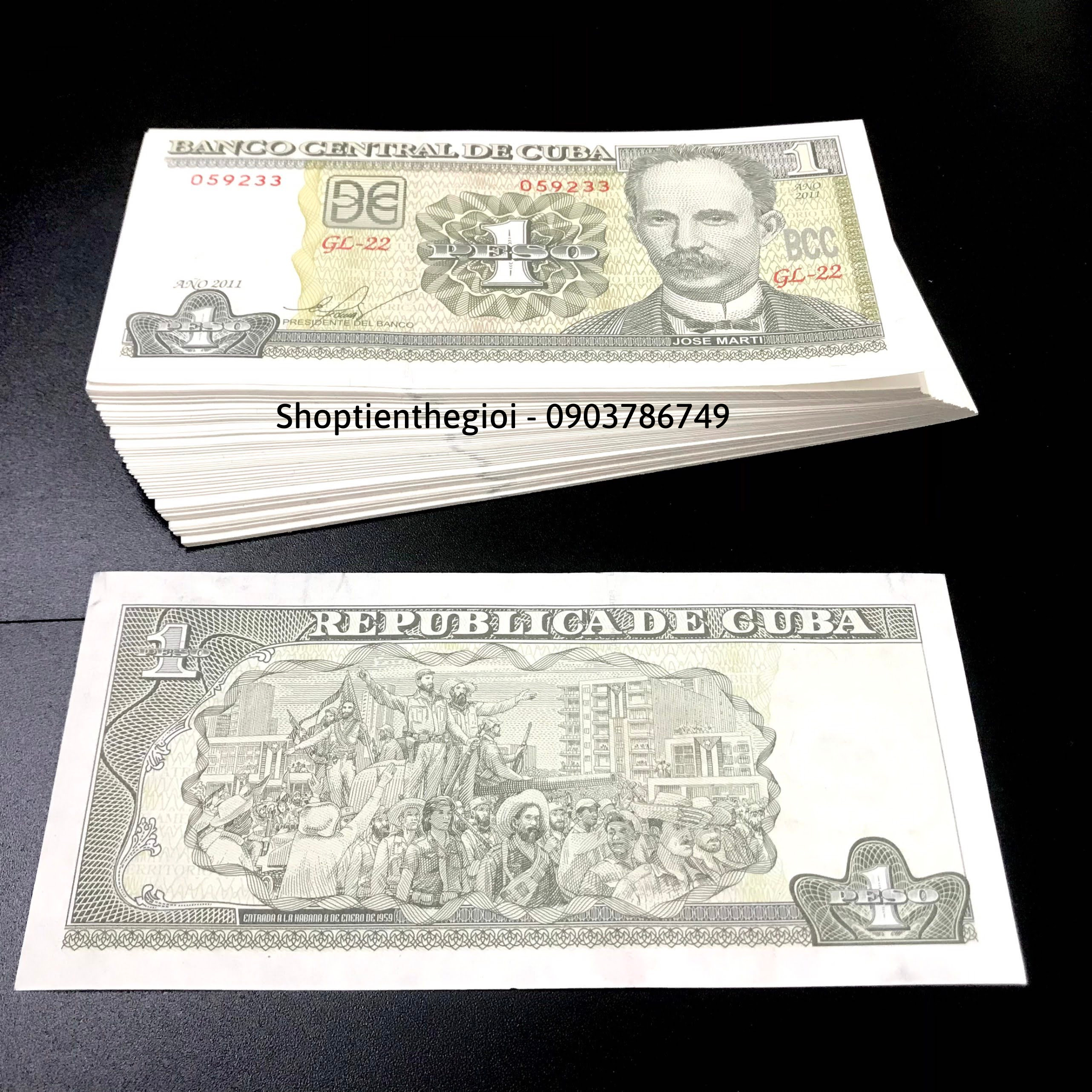 Sỉ 100 Tờ Cuba 1 Pesos 2008 UNC - TT000529