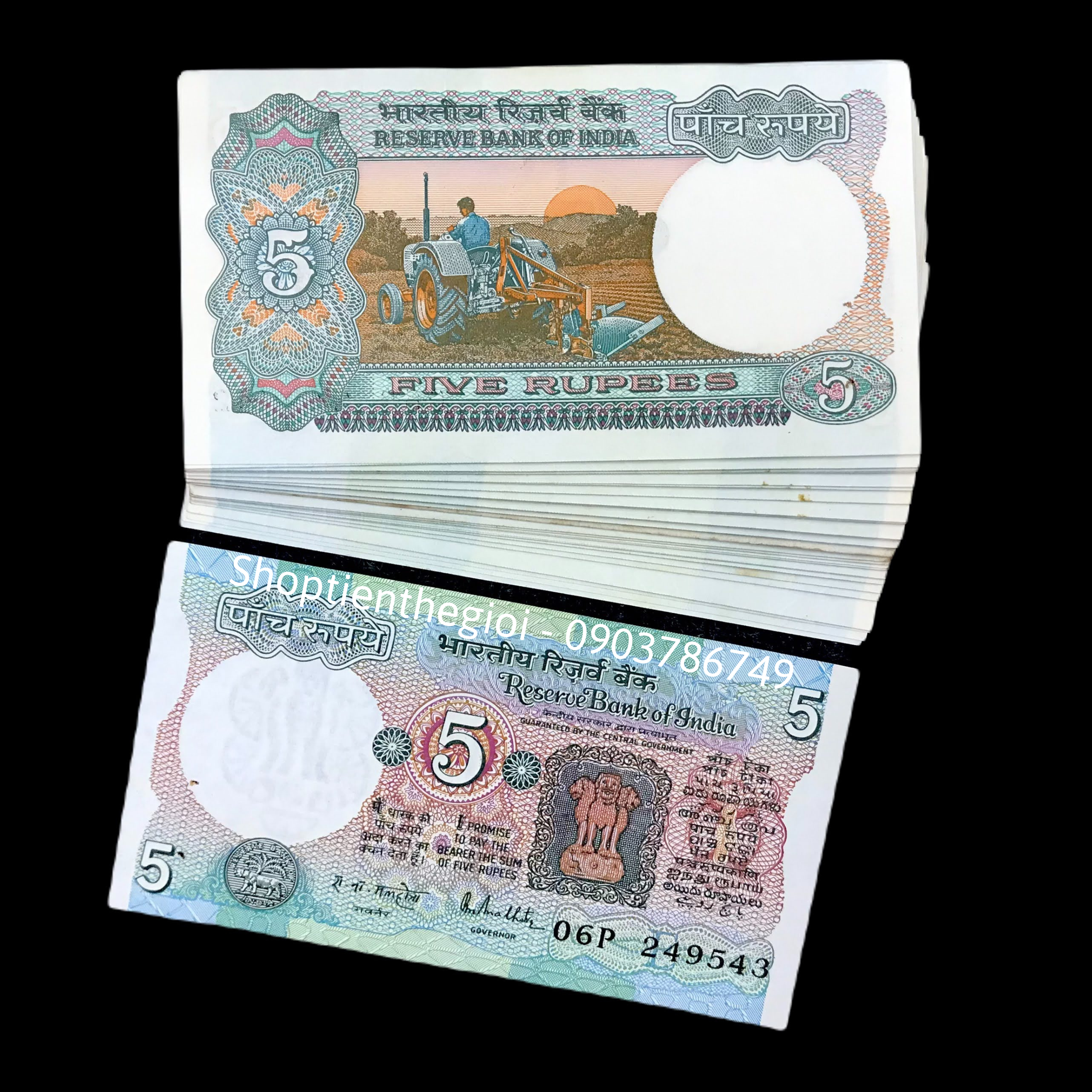 Sỉ 100 Tờ India - Ấn Độ 5 Rupee 1975 AUNc - SP001609