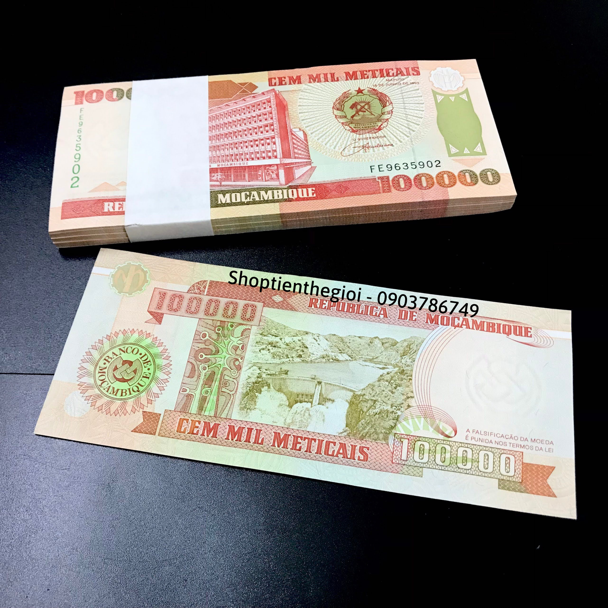 Sỉ 100 Tờ Mozambique 100.000 Meticais 1993 UNC - TT000406
