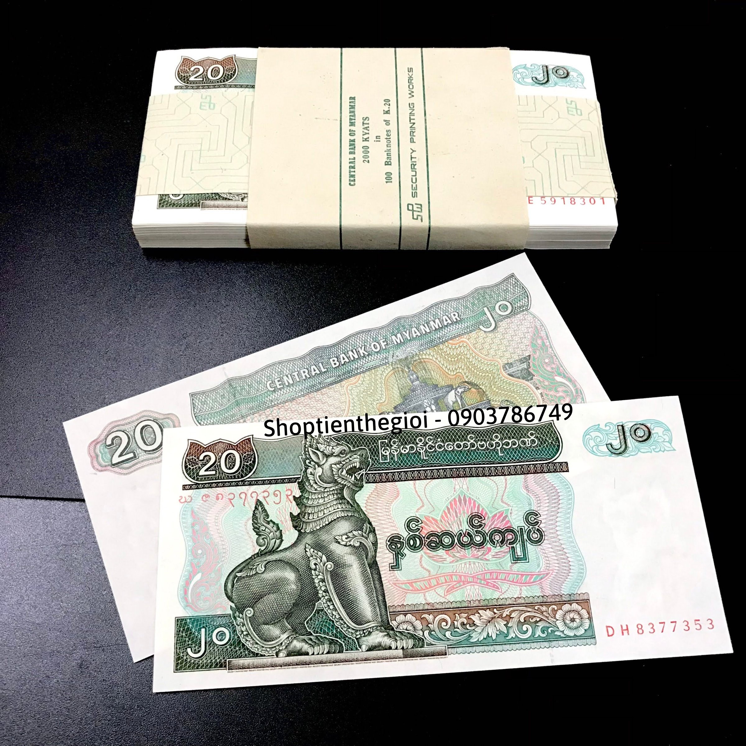 Sỉ 100 Tờ Myanmar 20 Kyats 1996 UNC - TT000136