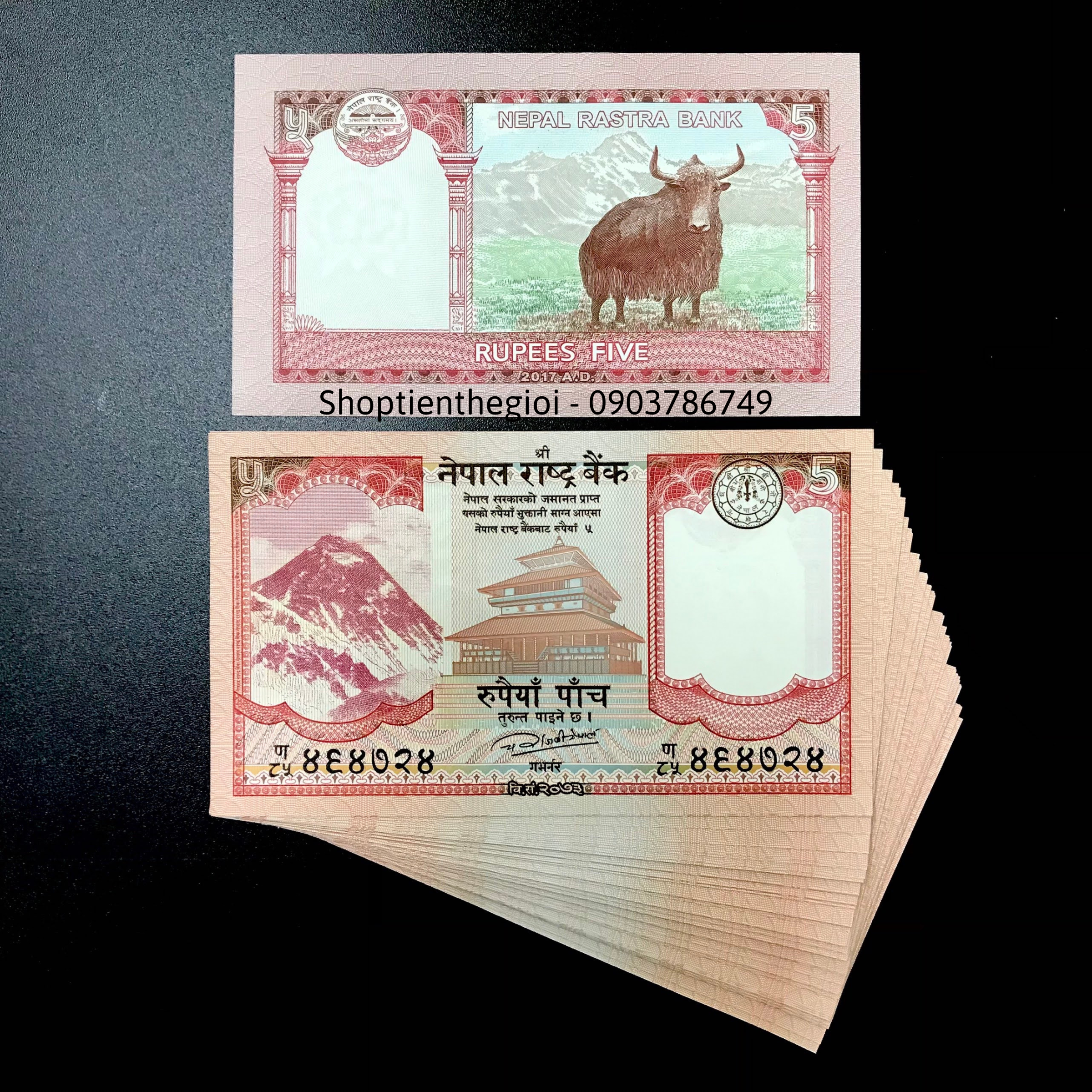 Sỉ 100 Tờ Nepal 5 Rupees 2017 UNC - TT000128