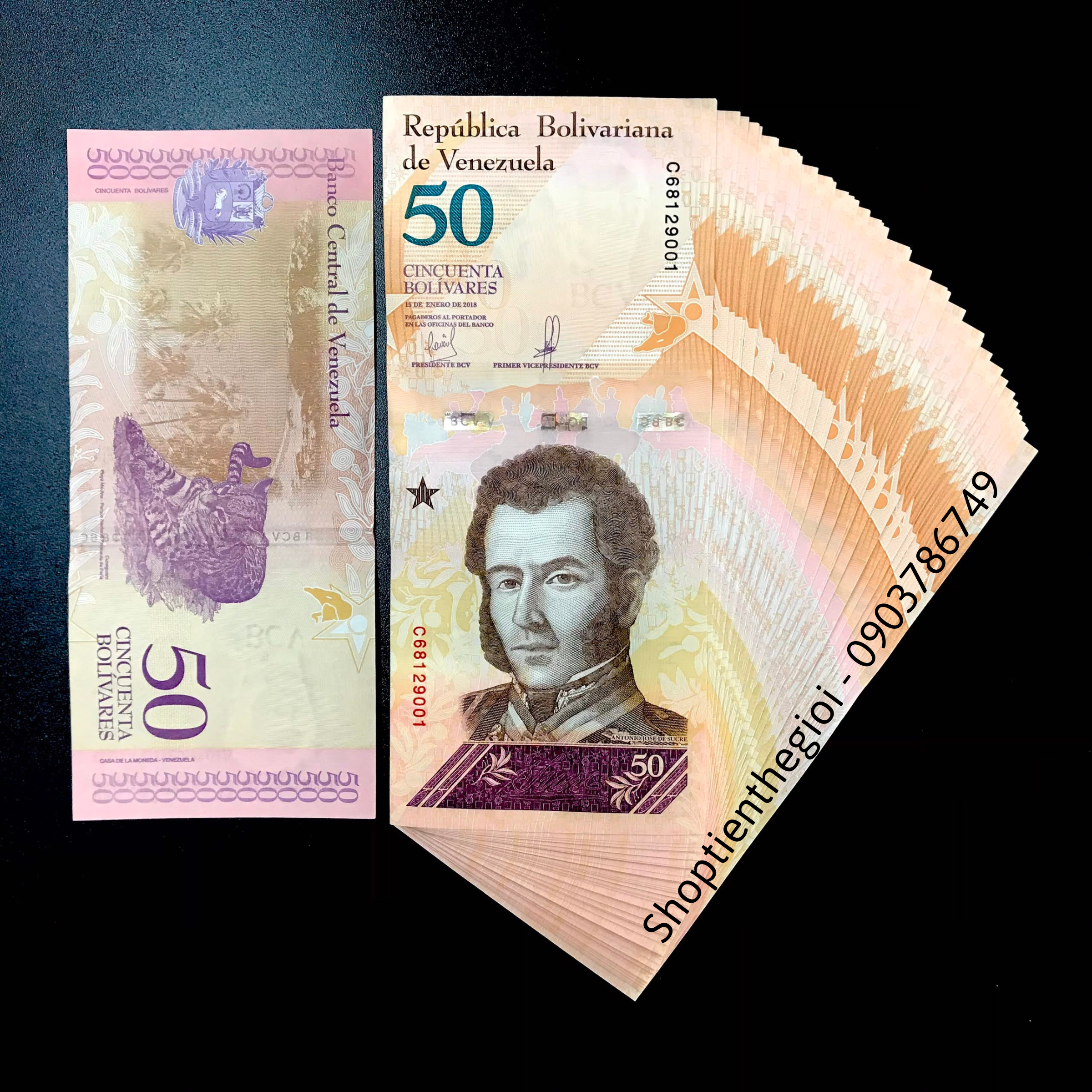 Sỉ 100 Tờ Venezuela 50 Cincuenta Bolivares 2018 UNC - TT000797
