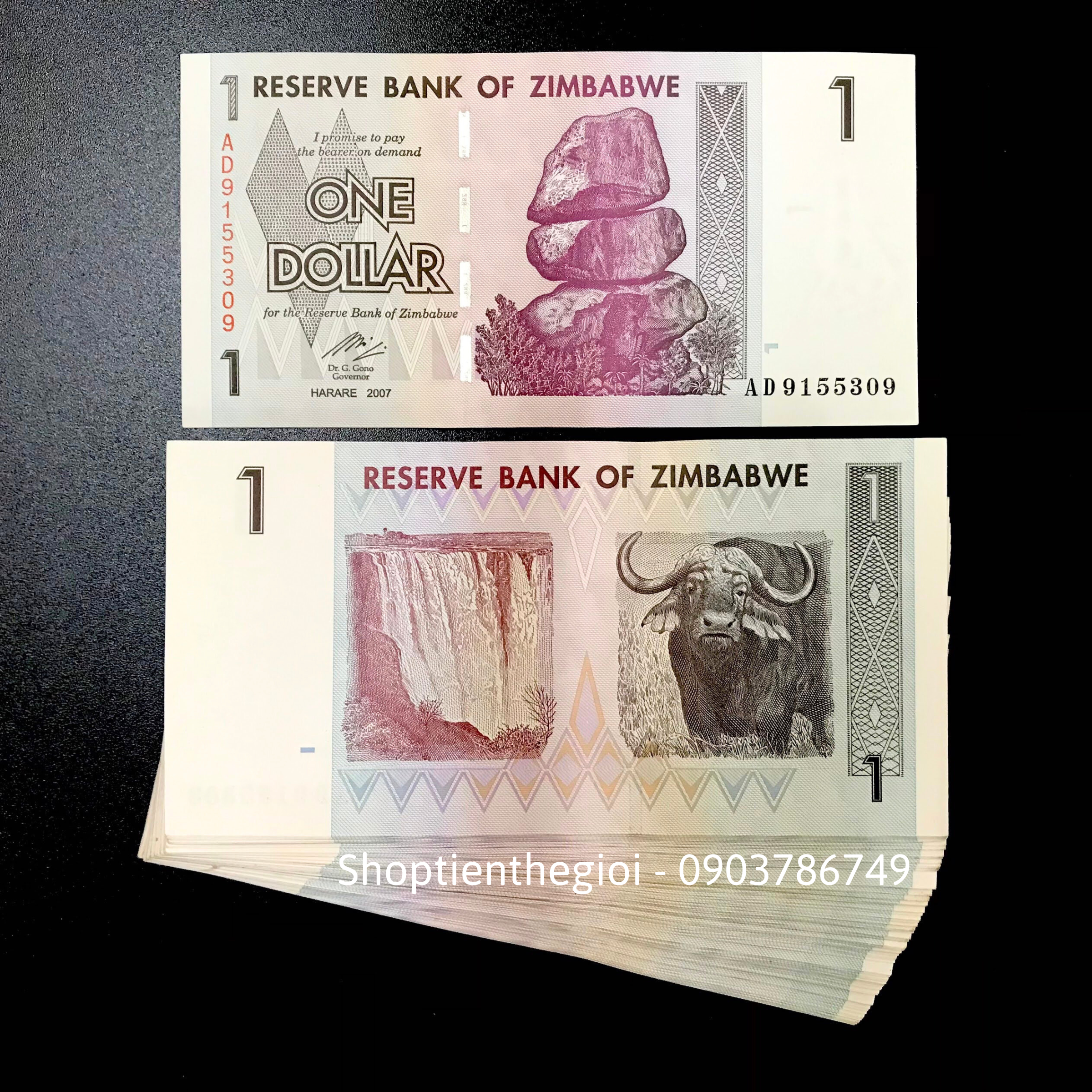 Sỉ 100 Tờ Zimbabwe 1 Dollar 2007 UNC - TT000462