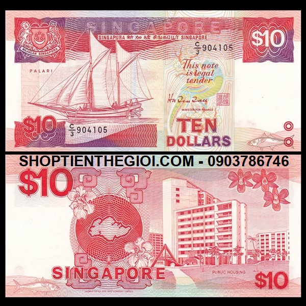 Singapore 10 Dollar 1988 UNC - SP001550