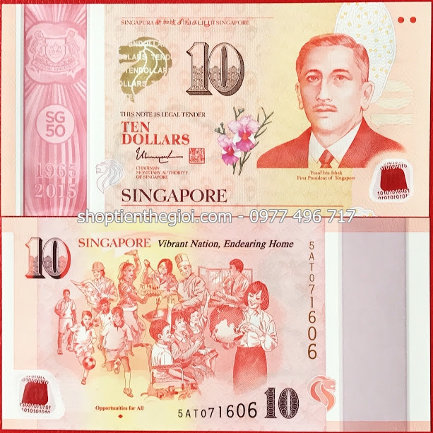 Singapore 10 Dollar 2015 UNC Polymer - Cơ Hội Cho Mọi Người