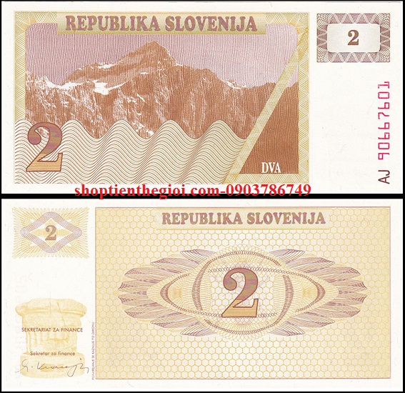 Slovenia 2 Tolarjev 1990 UNC