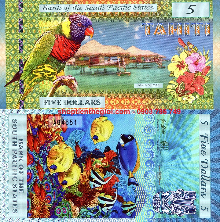 South Pacific 5 Dollars 2015 UNC polyme - SP006236