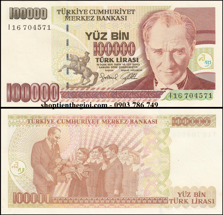 Thổ Nhỉ Kỳ 100.000 Lira 1997 UNC