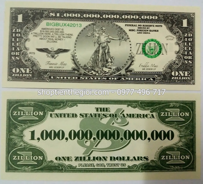 Tiền 1 triệu tỷ usd Mỹ mệnh khủng