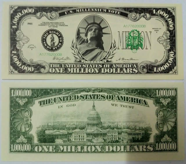 Tiền 1 triệu usd Mỹ mệnh giá khủng