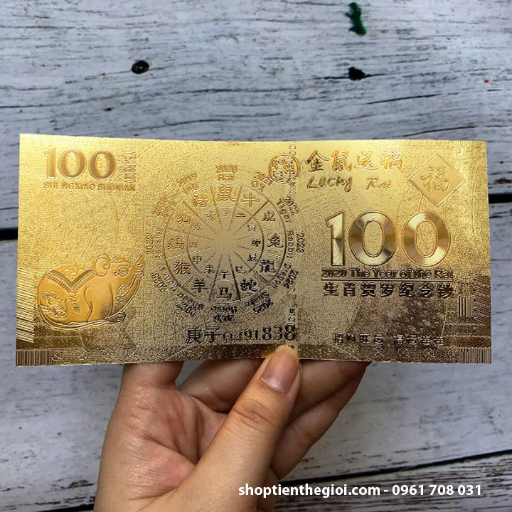 Tiền 100 Macao In Hình Con Chuột Mạ Vàng 2020