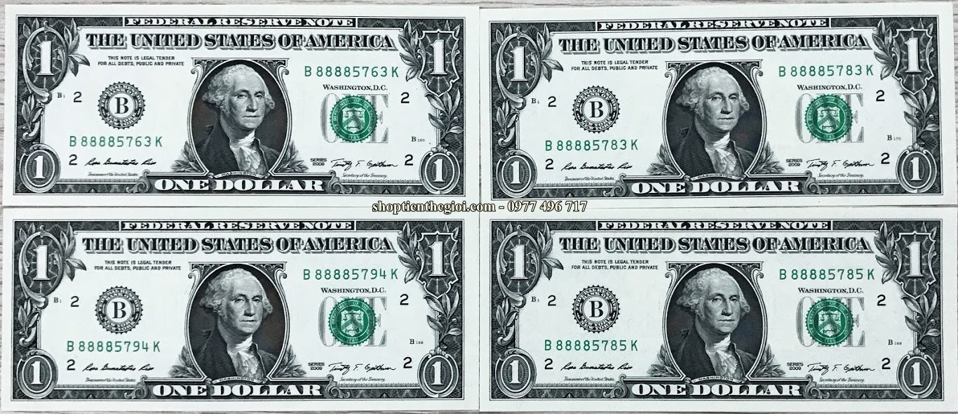Tiền 1usd seri 8888 Phát Phát Phát