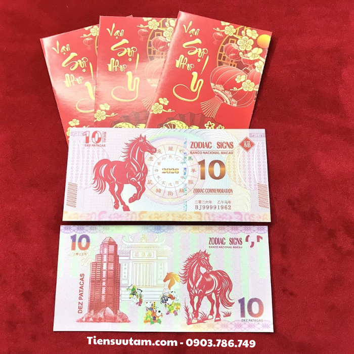 Tiền Lì Xì 10 Dola Macao Hình Con Ngựa 2026 - SP008198