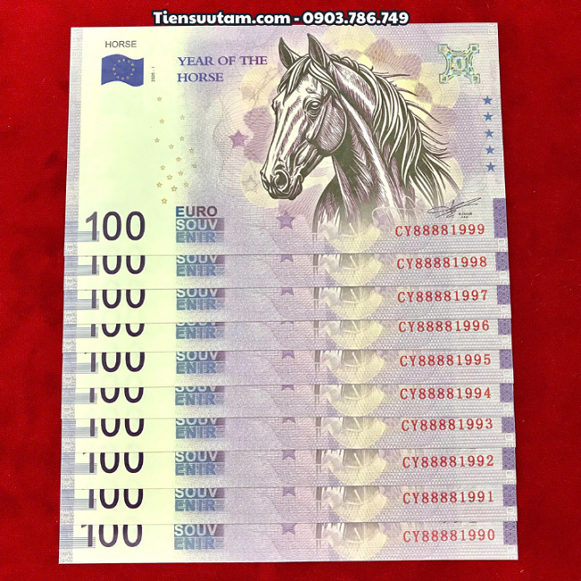 Tiền Lì Xì 100 Euro Hình Con Ngựa 2026 Seri Năm Sinh - SP008268