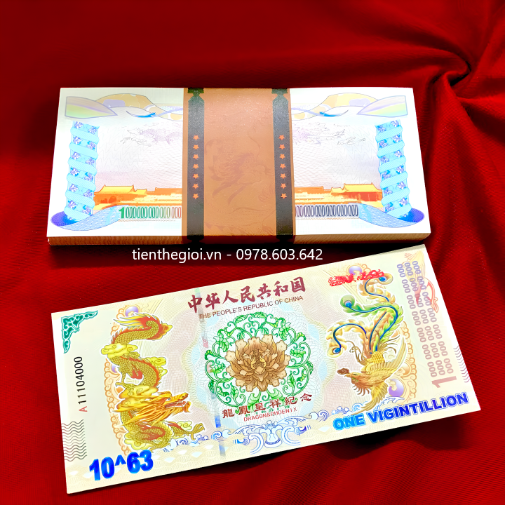 Tiền Lưu Niệm 10^63 Hình Long Phụng - SP007020