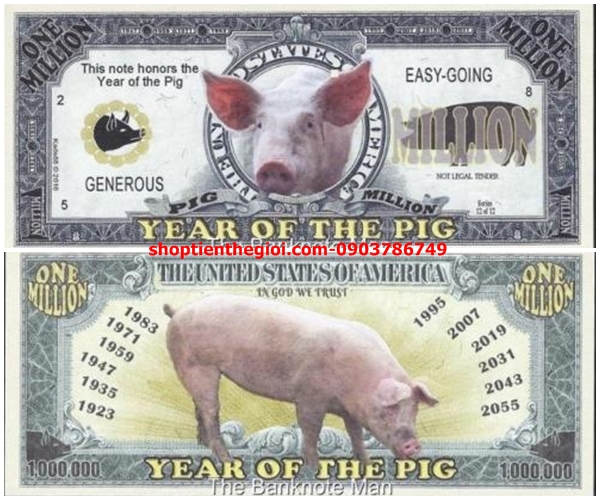Tiền triệu usd hình con heo