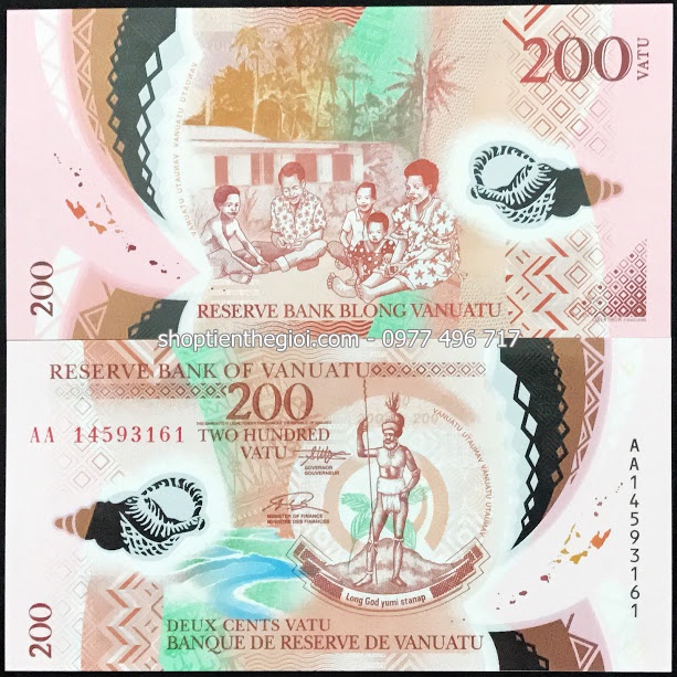 Vanuatu 200 Vatu 2014 UNC Polymer