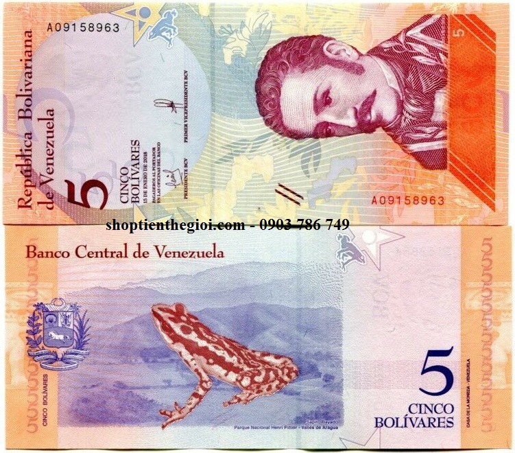 Venezuela 5 Cinco Bolivares 2018 UNC