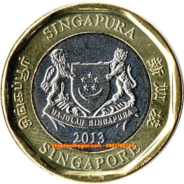 Xu 1 dollar Singapore Mới