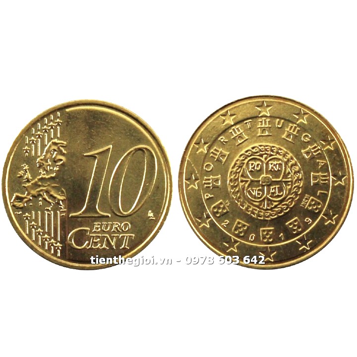 Xu Portugal - Bồ Đào Nha 10 Euro Cent 2008-2024 - SP007544
