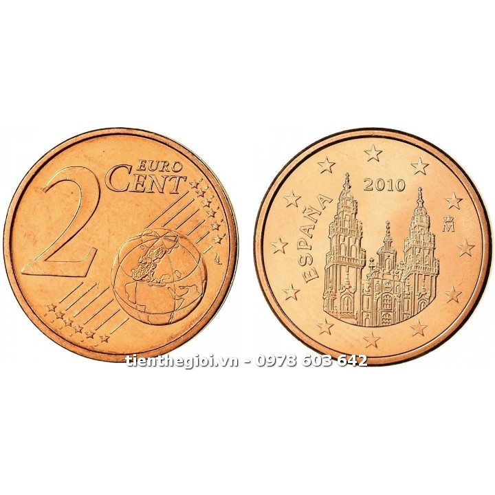 Xu Spain - Tây Ban Nha 2 Cent Euro 2010-2024 - SP007427