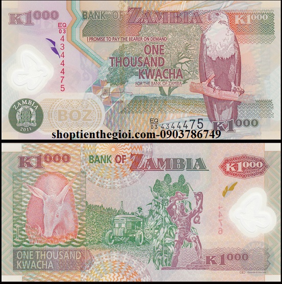 Zambia 1000 Kwacha 2011 UNC Polyme