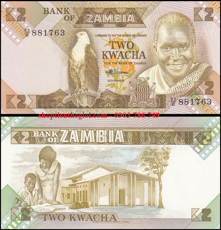 Zambia 2 Kwacha 1986 UNC
