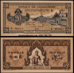 20 Piastre 1942 Phật Ngồi Nâu